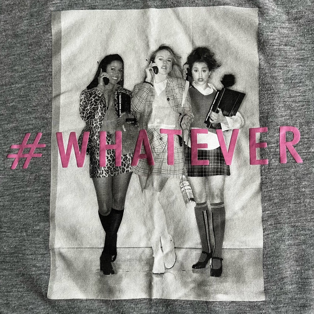 Grey and white graphic T